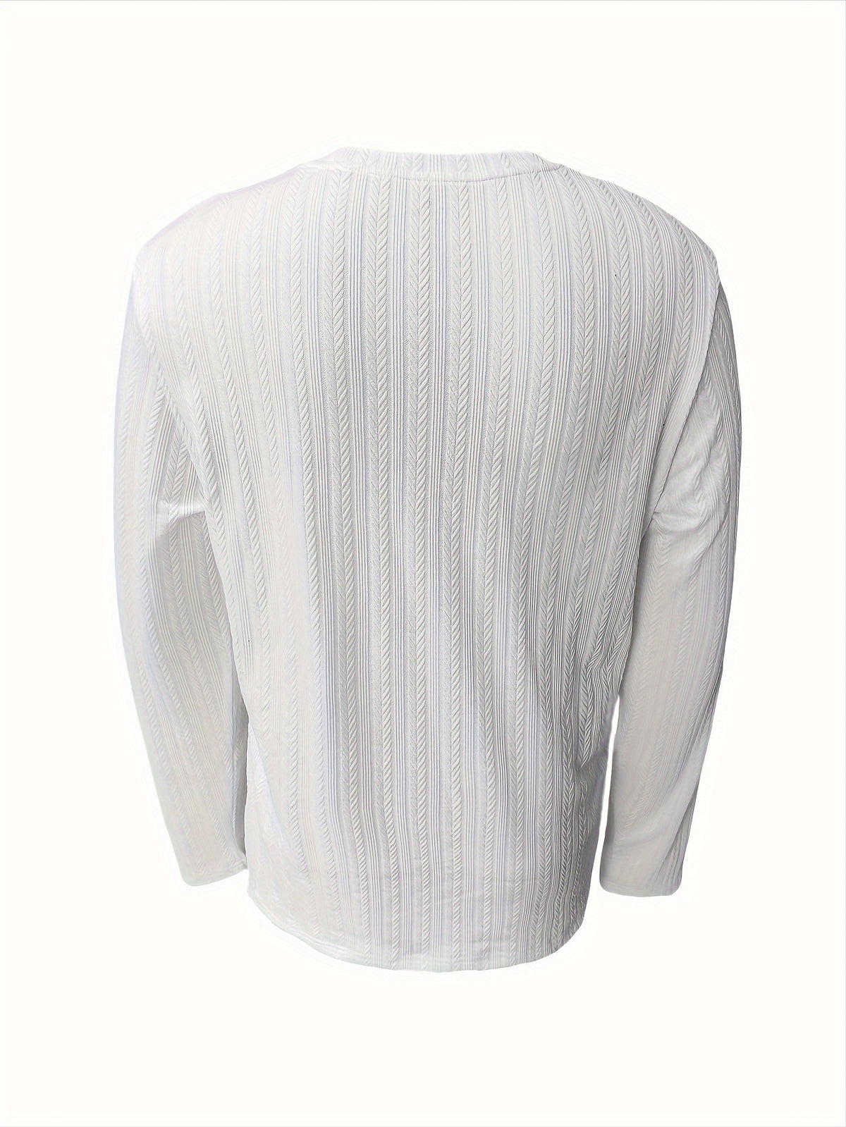 Men's Slim-Fit Long Sleeve T-Shirt - Casual & Stylish, Perfect for Fall/Winter, Machine Washable - White