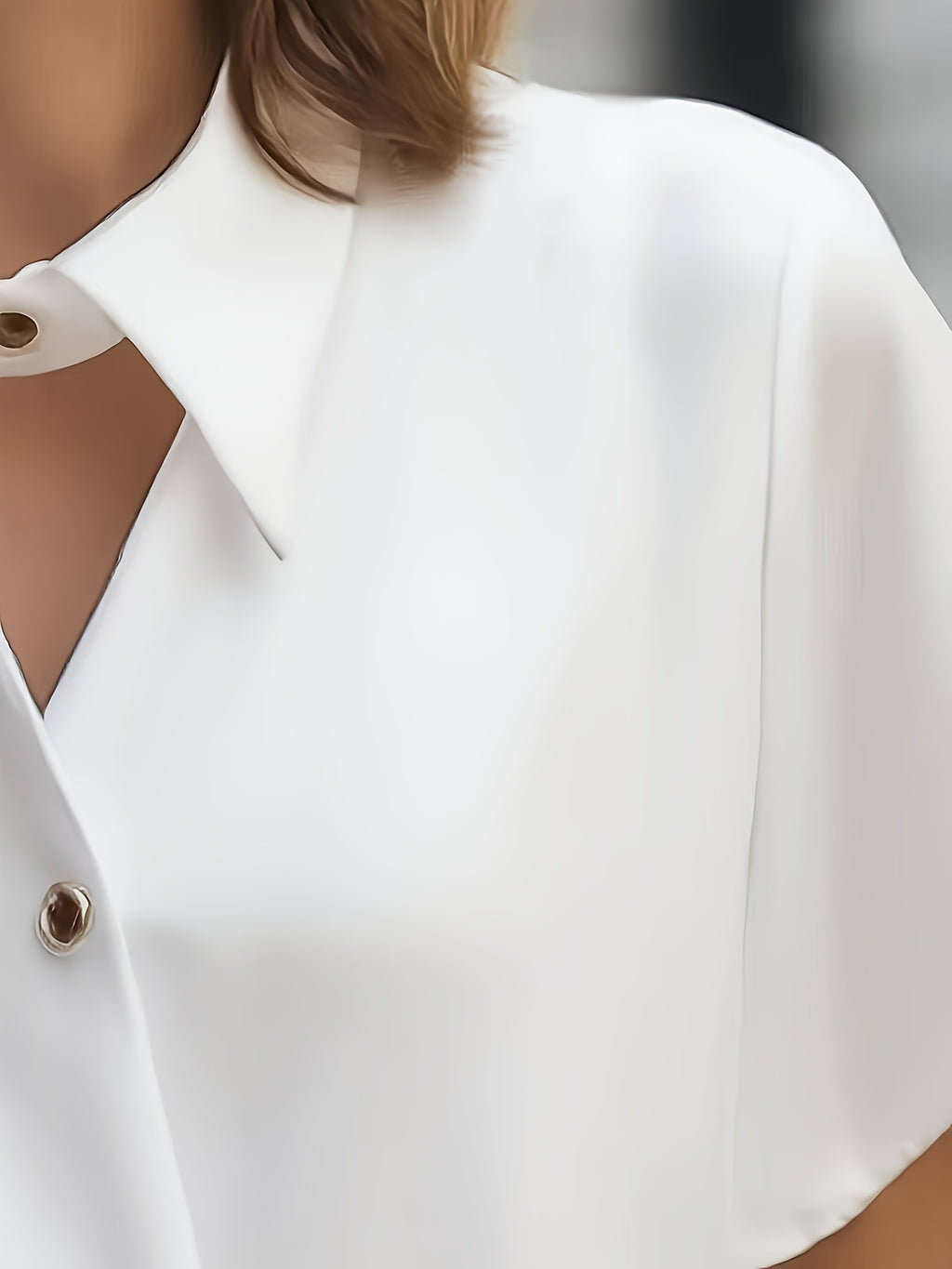 Spring/Summer Women's Elegant Designer Fashion Shirt - White