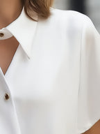Spring/Summer Women's Elegant Designer Fashion Shirt - White