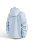 [Qiaoximei OBM] - Suitable for Work Scenarios, Practical Men'S Outdoor Jacket, Durable And Tear-Resistant Fabric, Ideal for Mountaineering, Cycling, Hiking, Camping, Travel, And Daily City Commute, Perfect Gift for Men in Autumn - Light Blue