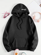 Disney Women Cute And Silly Angel Graphic Hooded Sweatshirt, Casual Fashion Jacket, Shirt Top, 2026 New Daily Versatile Autumn And Winter Women Clothing - Black