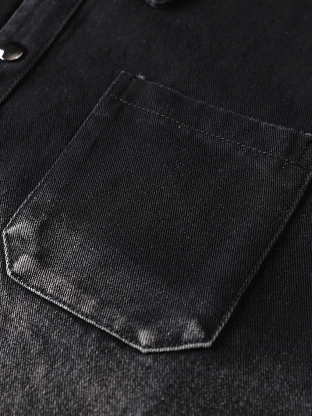 American-style Retro Men's and Women's Trendy Casual Loose Spring-autumn Denim Long-sleeved Shirt - Black