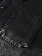 American-style Retro Men's and Women's Trendy Casual Loose Spring-autumn Denim Long-sleeved Shirt - Black