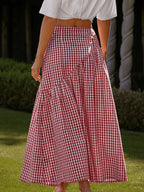 Women'S Checkered Printed Mini Skirt - Multicolor