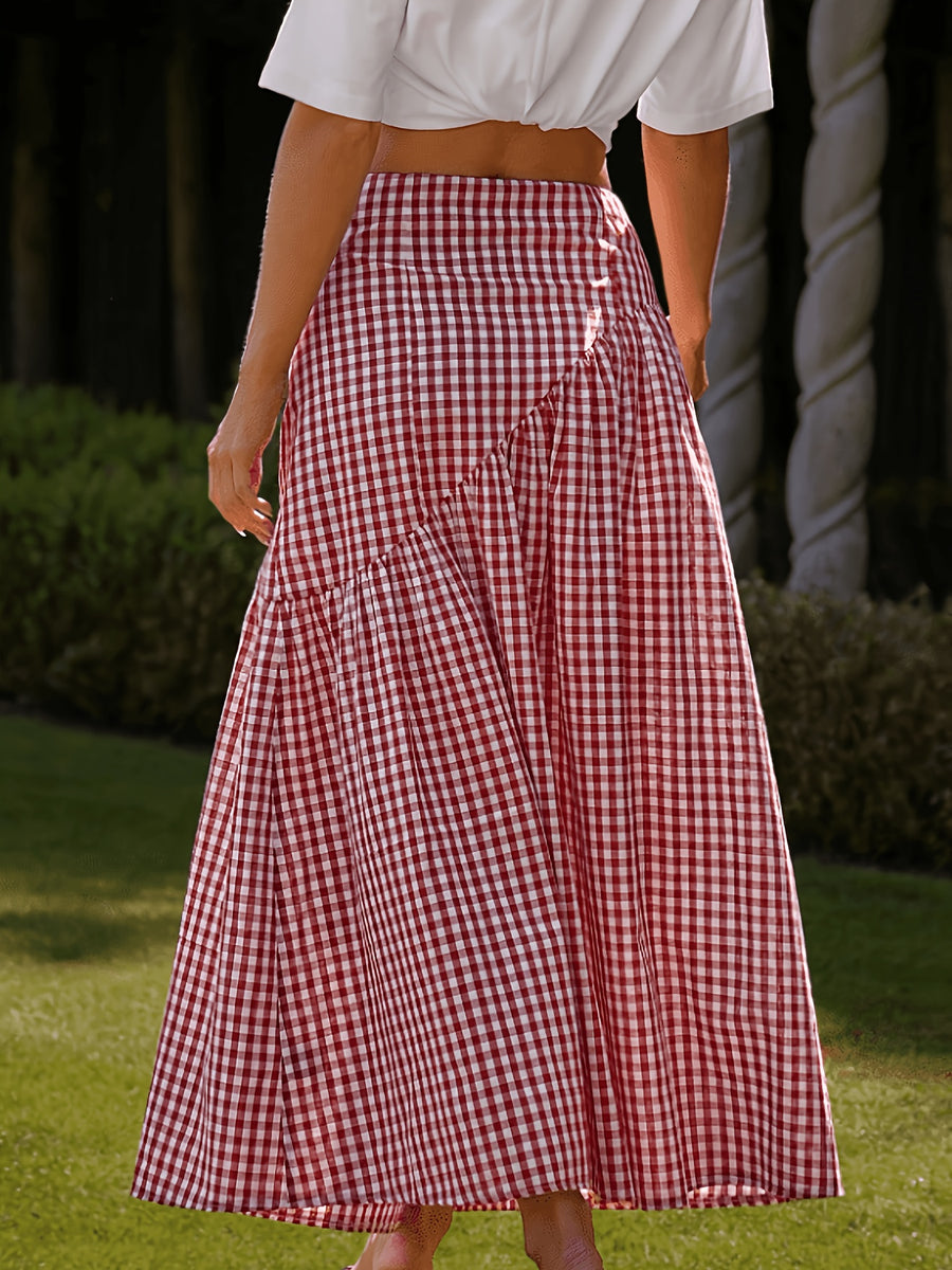 Women'S Checkered Printed Mini Skirt - Multicolor