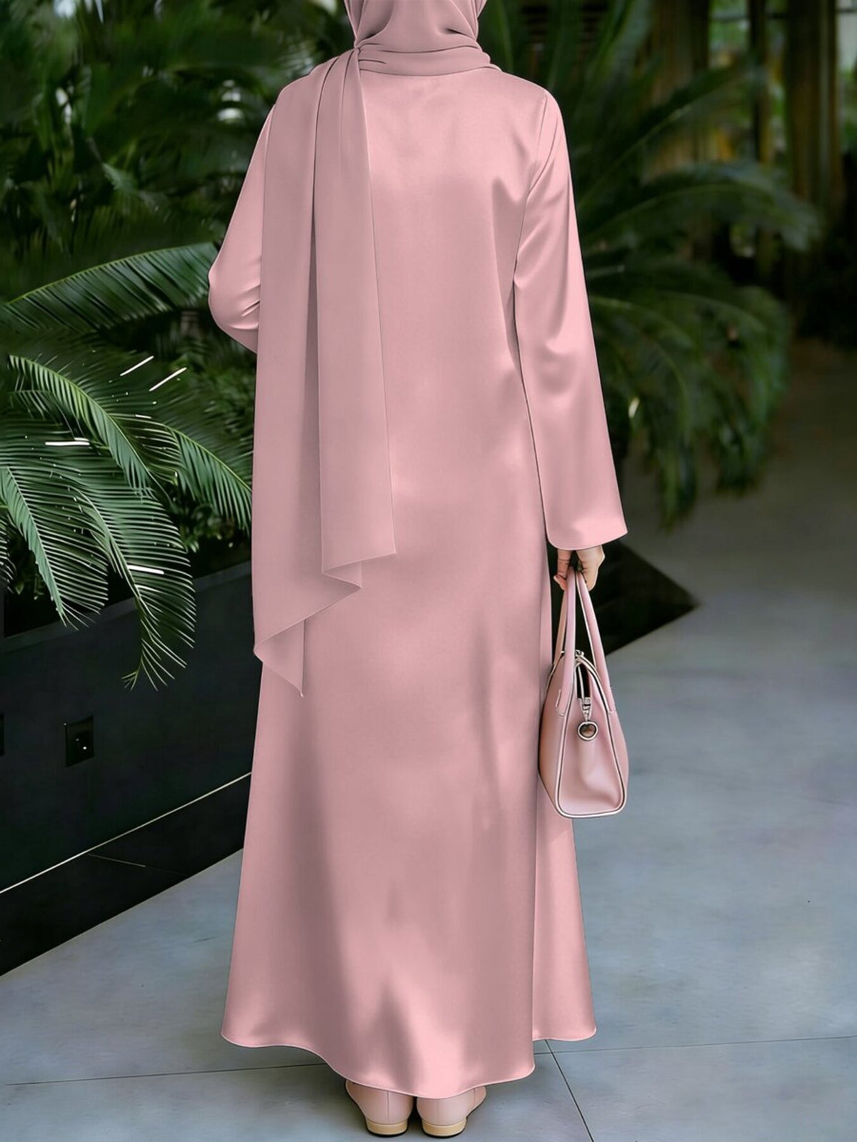 Women'S Middle Eastern Style Muslim Elegant Robe Dress, Suitable for Malaysian Dress, Saudi Retro Floral Muslim Long Dress, Straight Loose Long Sleeve Cut, Festive Prayer Daily Outing, Smooth Easy Care Non- Craft - Mixed colors