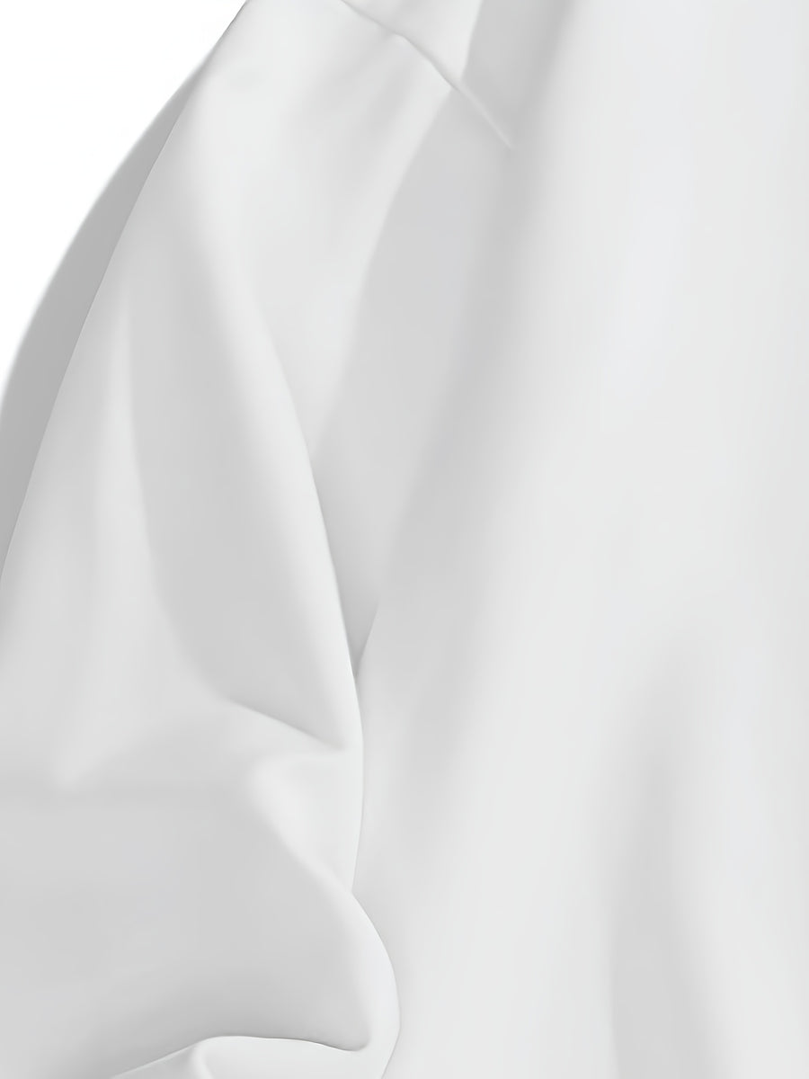 Men'S Crew Neck Sweatshirt, Spring And Autumn Printed Pullover Top, Youth Loose Casual Versatile Long Sleeve Base Shirt - White