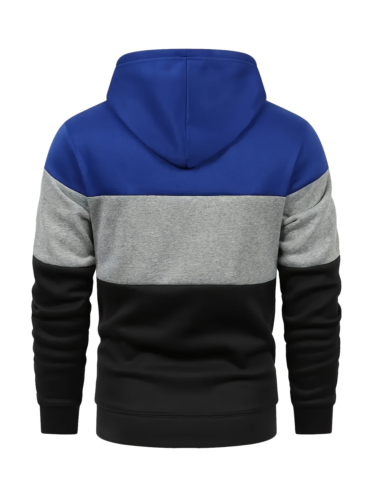 [Shule Shui OBM] "Men's Fashion Sweatshirt" New High-Quality Men's Sweatshirt, Soft and Skin-Friendly, Durable and Retains Shape, Three-Color Patchwork for Stylish Daily Sports and Leisure, Trendy and Versatile, Simple Printed Hooded Sweatshirt - Light blue gray black