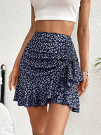 Women's Small Floral Print Ruffled Hem Skirt / Multiple Styles Available - Mixed colors