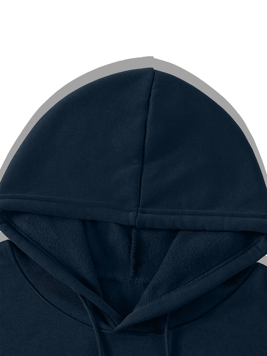 2025 New Women's American Fashion Casual Norwegian Outdoor Letter Print Hoodie with Kangaroo Pocket and Drawstring, 100% Polyester Fabric, Machine Washable, All-Season Y Sweatshirt - Navy Color