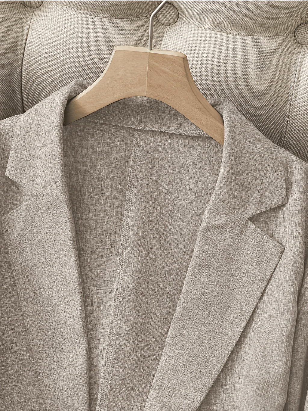 New Women'S Fashion Casual Office Commute Lapel Striped Patchwork Single Button Slim Fit Seven-Sleeve Women'S Suit Jacket 603# - Linen