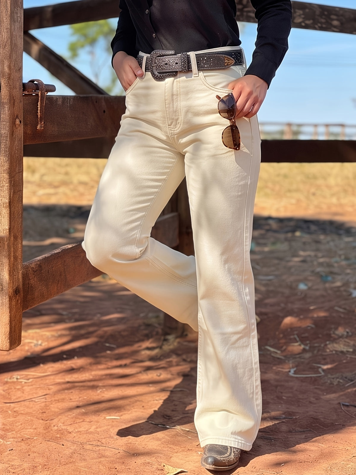 Soft, Skin-friendly, and Sweat-absorbing Casual Straight-leg Wide-leg Denim Pants Recommended by an Instagram Fashion Blogger. Loose-fitting,, and Hip-lifting Denim. Classic and Versatile Style. Machine Washable and Durable. Suitable for Daily Life - Apricot