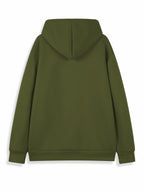 HUGG Embrace Minimalist Vertical Letter Artsy Men'S Hooded Sweatshirt Front And Back Double-Sided Print Pattern Casual Hoodie Daily Wear Comfortable Versatile Suitable for Outdoor Sports Fitness Casual Wear - Military Green