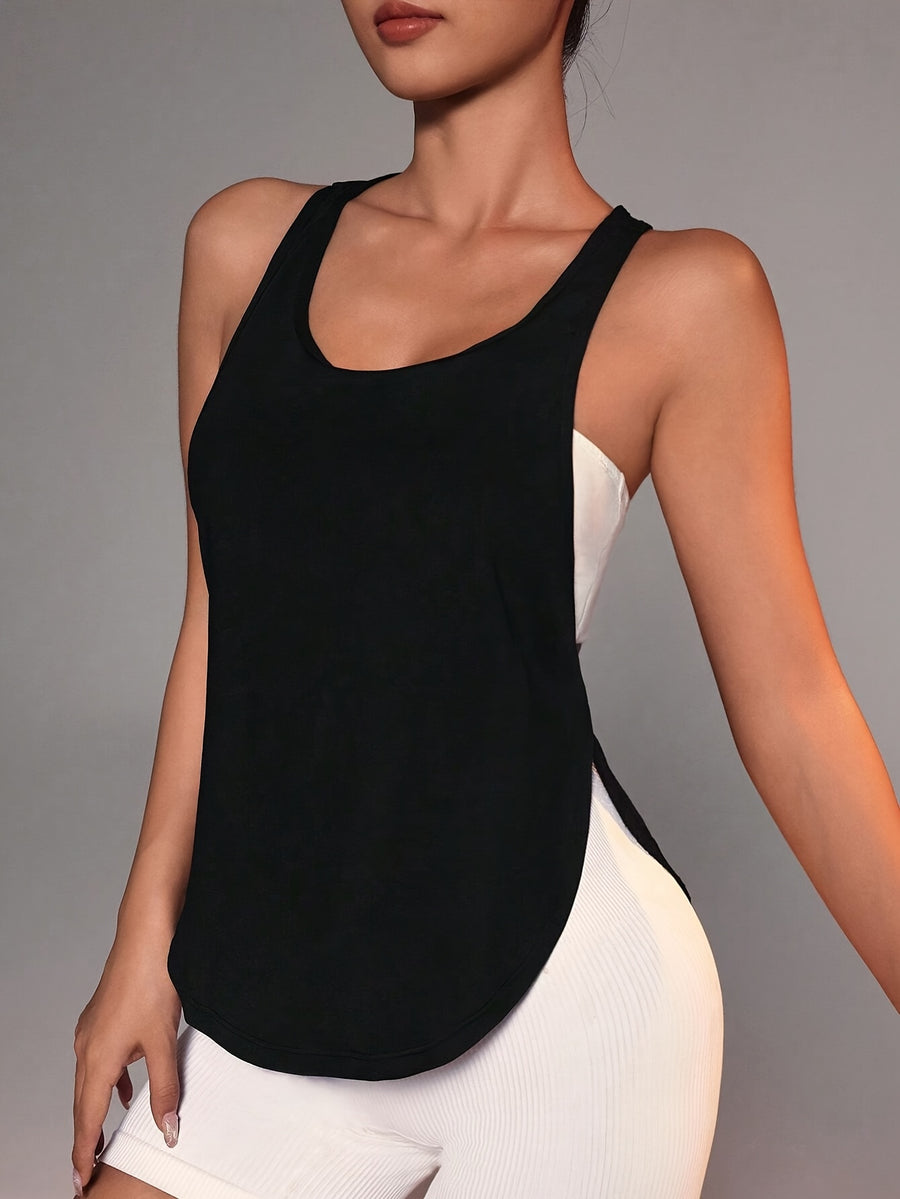 Women'S Fashion Letter Printed Tank Top - Black