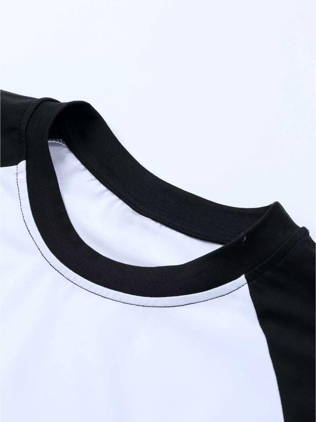 WB Warner, 100% Pure Cotton Black and White Raglan Short Sleeve Men's Basic Casual T-Shirt, Versatile Cotton Tee for Casual Sports, Suitable for Summer Daily Wear, Outdoor Sports, and Party Outfits - Unisex - White