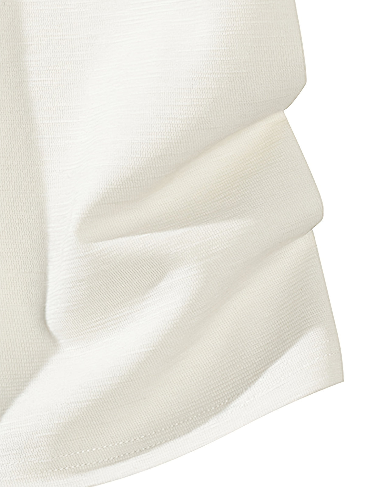 Men's New Bamboo Rayon Knot Pattern Fabric Short-Sleeve T-Shirt, Stylish 2-in-1 Look V-Neck Top, Casual Daily Wear, Suitable for Everyday Outings, Light Commuting, and Other Scenarios - White Apricot