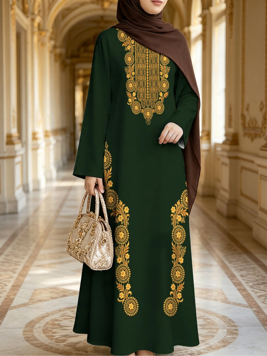Hot Muslim Women'S Wear Arrives Women'S Dress Classic Loose Fit Middle Eastern Traditional Robe Wealthy Muslim Long Skirt Long Abaya Restoring The Essence of Middle Eastern Traditional Robe, an Elegant Long Dress Suitable for Prayer, Commuting - Mixed Color C