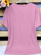 European and American Women's Fashion T-Shirt - Pink Color
