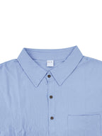 Men's Short-sleeve Shirt, Made of Comfortable and Breathable Fabric, Suitable for Daily Outings, Outdoor Sports, Travel, and Vacations. Lightweight and Airy with a Regular Fit, Ideal for the Beach, Hiking, Evening Wear, and Casual Street Style. - Sky Blue