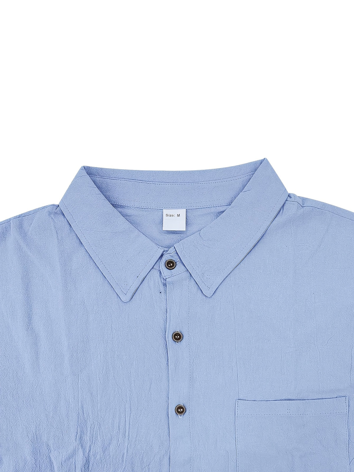 Men's Short-sleeve Shirt, Made of Comfortable and Breathable Fabric, Suitable for Daily Outings, Outdoor Sports, Travel, and Vacations. Lightweight and Airy with a Regular Fit, Ideal for the Beach, Hiking, Evening Wear, and Casual Street Style. - Sky Blue