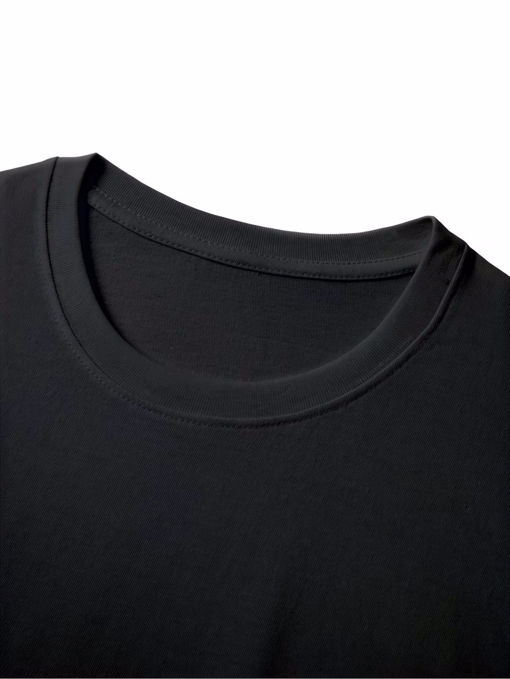 Men's 100% Cotton Autumn T-Shirt, Crew Neck Casual Spring/Autumn Long Sleeve T-Shirt, Comfortable and Soft Men's Top - Black