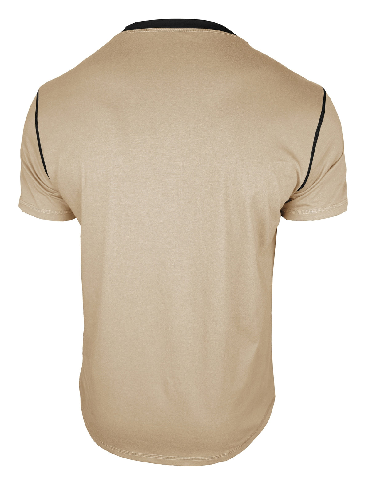 Men's Summer Short-Sleeve Henley Shirt, Fashionable Casual Solid Color T-Shirt, Versatile Everyday Top - Khaki