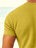 Men'S Solid Light Thin Style Top, Refreshing for Summer, Essential Short Sleeve Top - Antlers