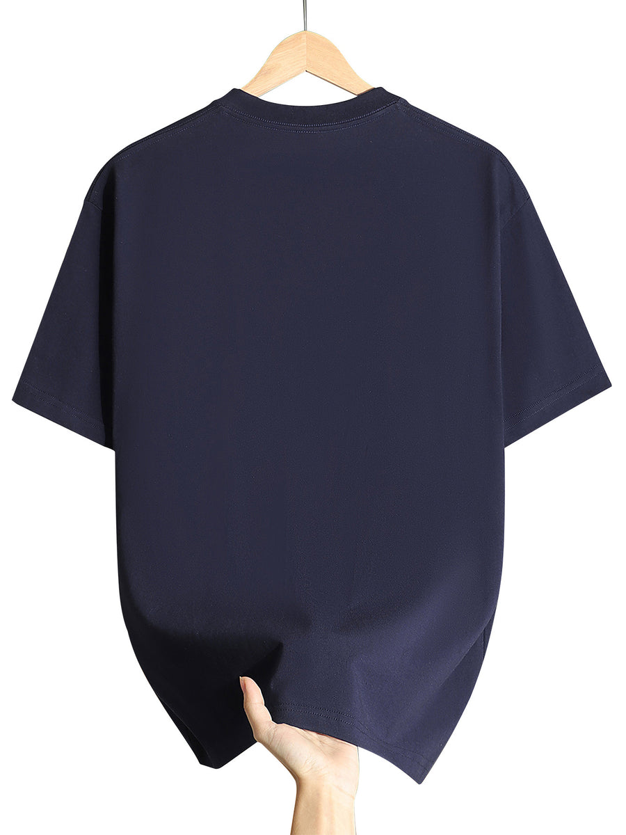 New Cotton Casual Men's T-Shirt Jeep Mountain Logo Graphic Tee Summer Outdoor Gift for Boyfriend Husband Father - Navy Color