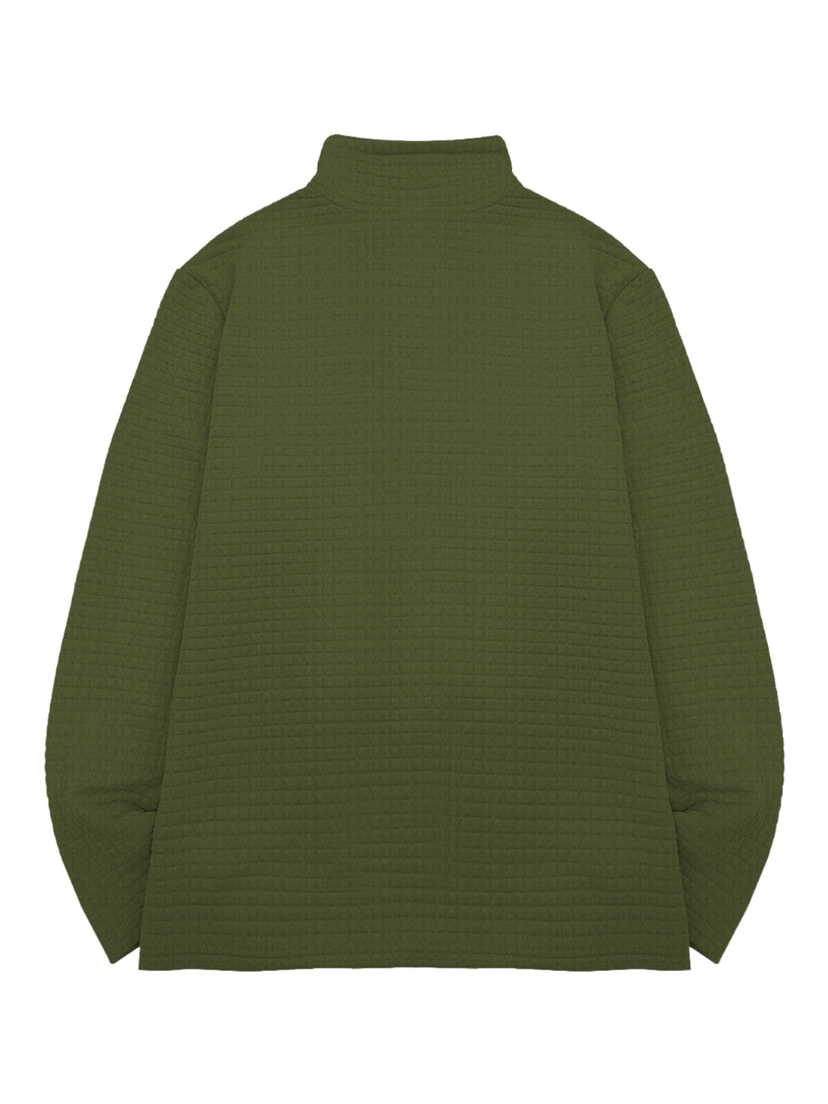 HOONIGAN Men's Printed Half-Zip Fashion Waffle Knit Texture Autumn/Winter Simple Casual Versatile Sporty POLO Shirt Sweatshirt, New Autumn/Winter Long-Sleeve Lapel Top, Comfortable and Breathable Fabric, Valentine's Day Gift, Preferred Birthday Gift - fern green