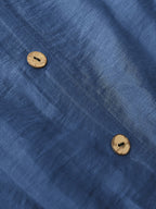Summer New Fashion Casual Double Pocket Women's Jumpsuit with Button Detail for Vacation - Blue