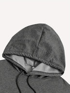 Women's Two-Piece Drawstring Sleeveless Hooded Top and Summer Letter Print Pants Set, Elastic Waist Casual Pants, Winter ; Christmas, Cyber Monday, New Year, Commuting, Casual Yet Appropriate, Daily Outfit - Dark Gray