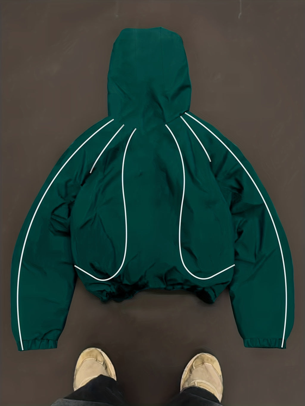 Men's Lightweight Hooded Zip-Up Jacket with White Drawstrings, Thin Style, Suitable for All Seasons, JK5689 - Green