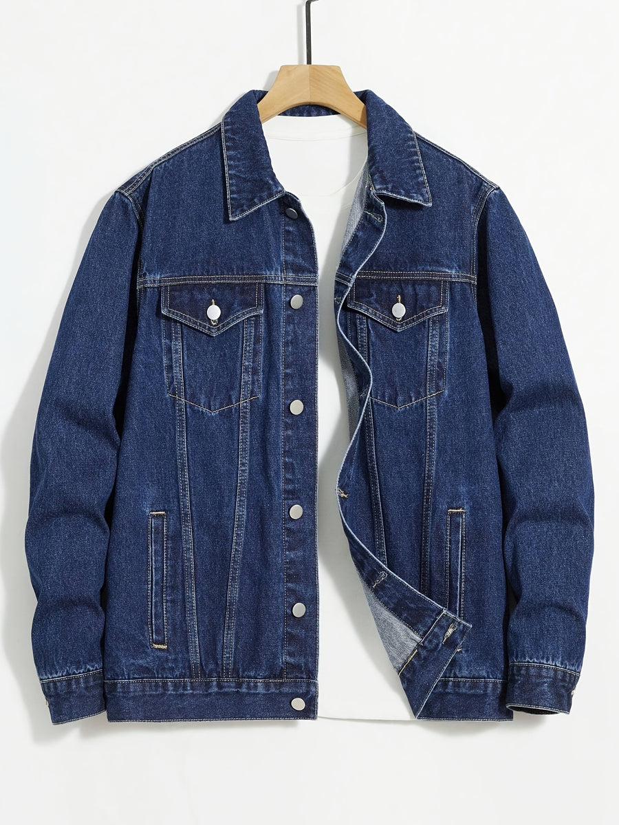 Men's Casual Denim Jacket - Royal Blue