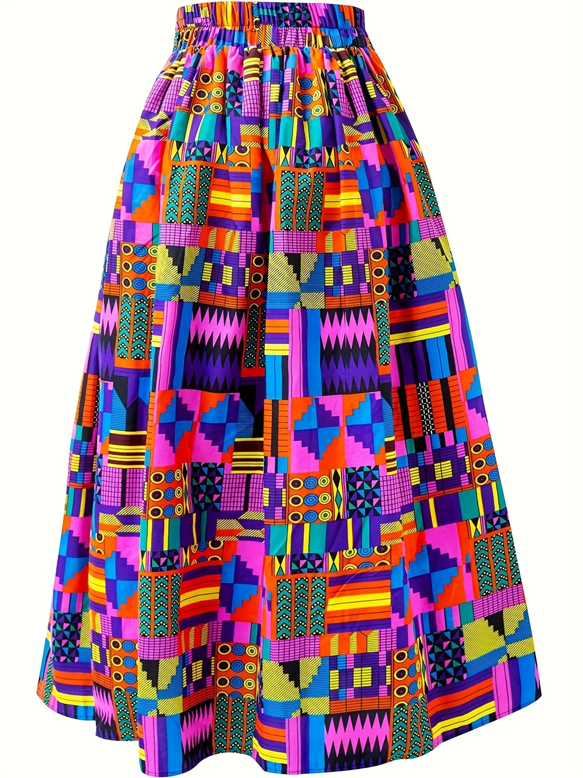 African Print Skirts Kente Wax Skirt Ankara Style Clothing - Purple