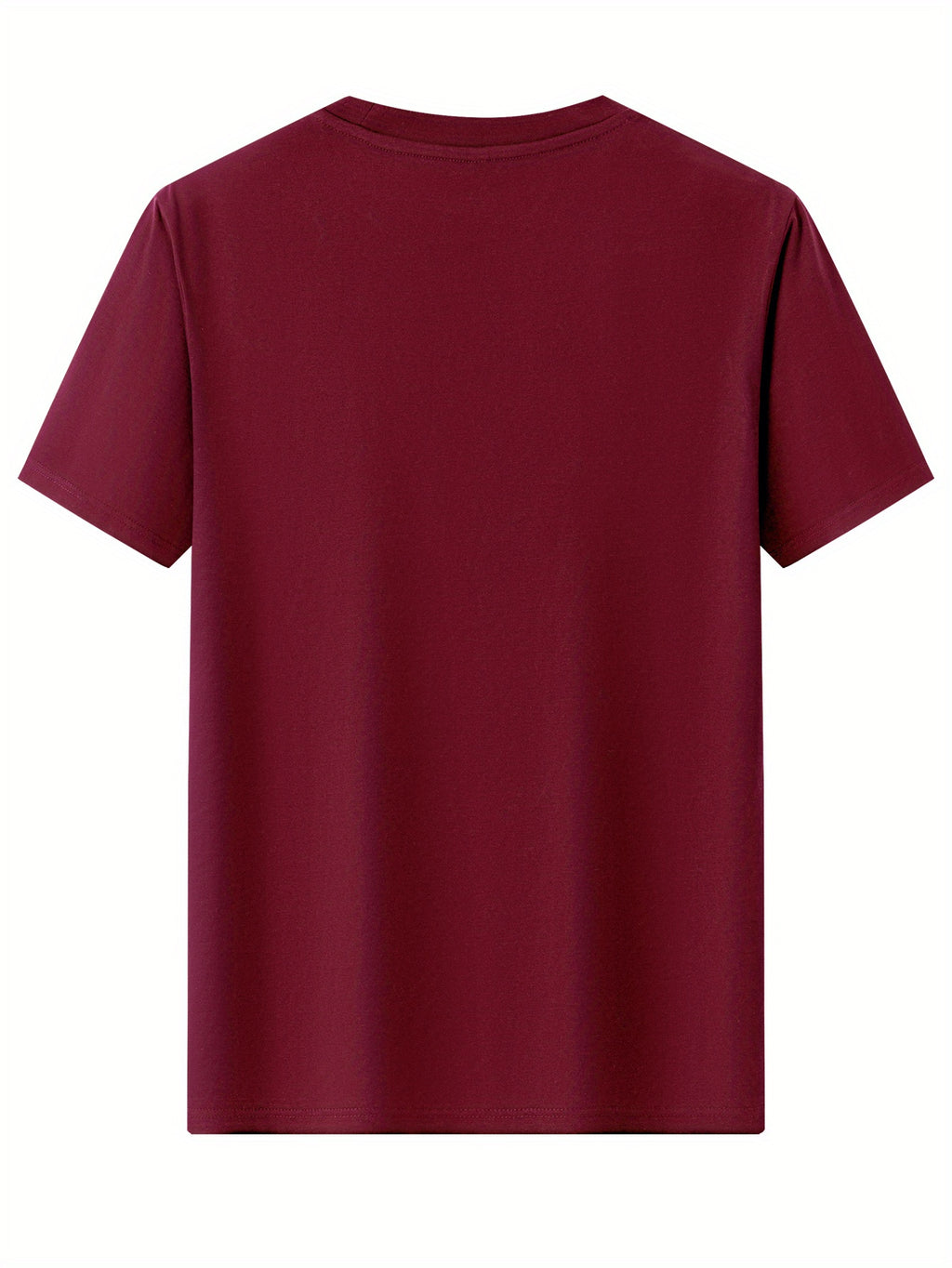 100%  Men's T-Shirt, Summer Lightweight Breathable Sweat Absorbent for Outdoor and Home Wear - Burgundy