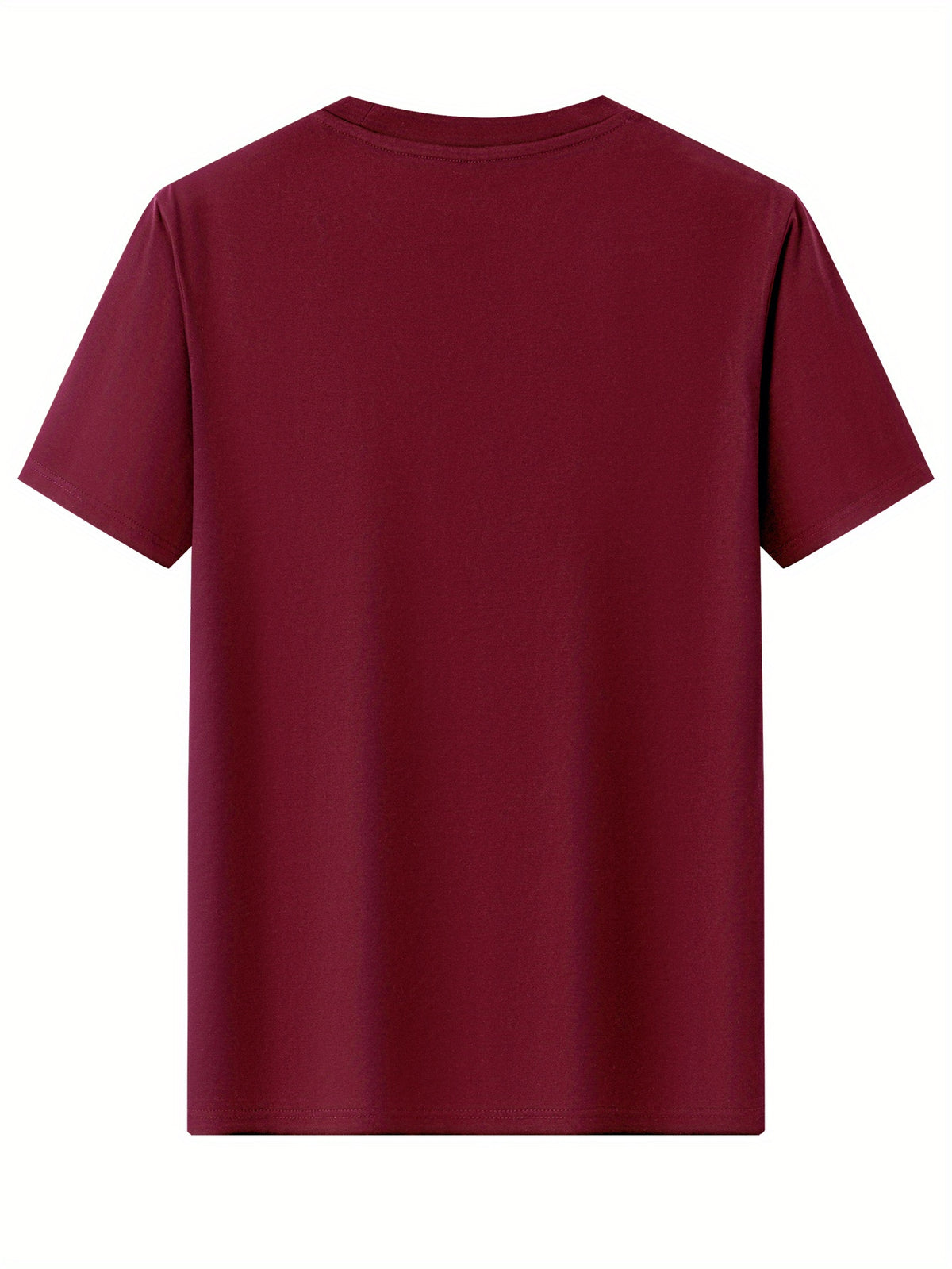 100%  Men's T-Shirt, Summer Lightweight Breathable Sweat Absorbent for Outdoor and Home Wear - Burgundy
