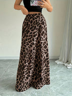 Spring Summer Autumn Women'S Elegant Smooth Fashion Leopard Print Casual Skirt Single Piece - Mixed colors