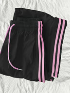 New High-Waisted Loose Ankle-Fit Quick-Dry Long Pants - Black