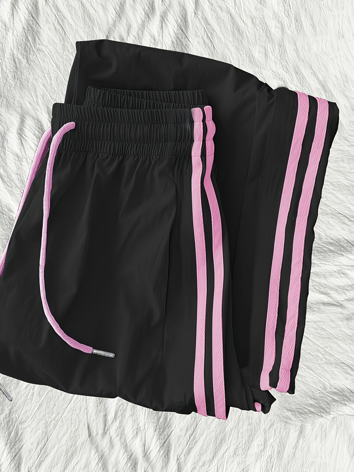 New High-Waisted Loose Ankle-Fit Quick-Dry Long Pants - Black