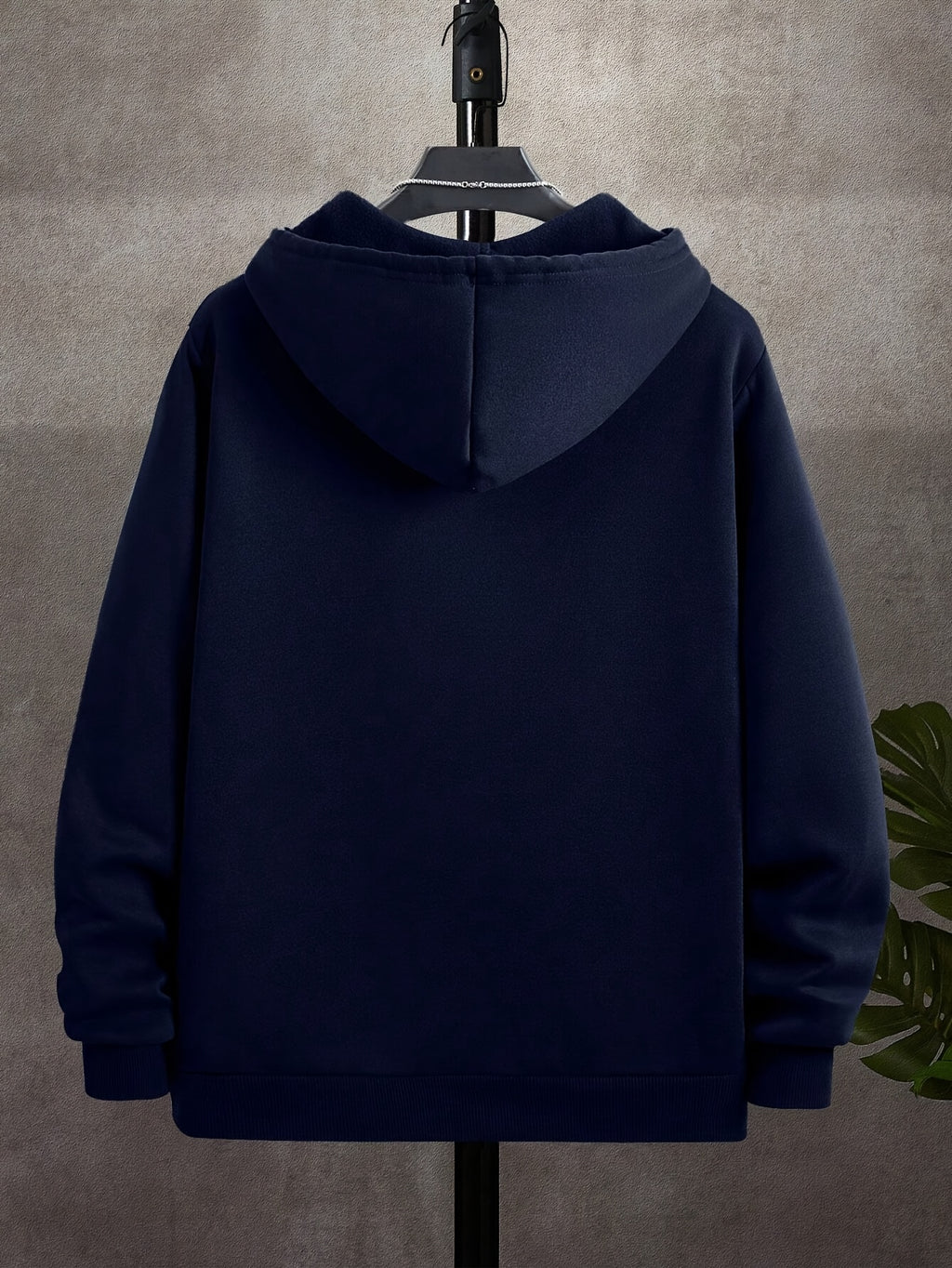 Men'S Solid Color Warm Fleece-Lined Zipper Sweatshirt, Global All-Season Factory Made Comfortable High Quality High Fit Rate Casual Men'S Sweatshirt - navy blue 1