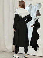 WY260622044 Autumn Women'S Color-Block Hooded Jacket And Pants Set 2pcs Set - Black