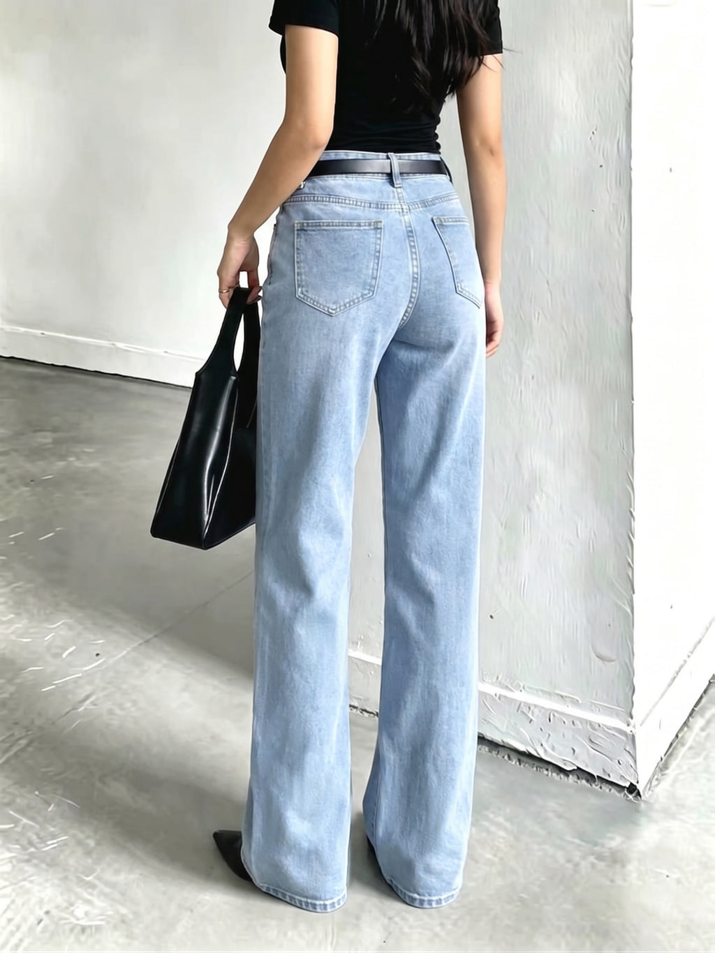 A10050# Simple and Stylish Jeans - Light Blue
