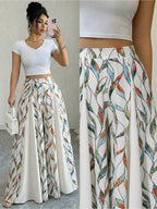 Women's Elegant Printed Patchwork A-Line Skorts, Suitable for Outings, Vacations And Commuting In Spring/Summer - White