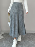 Women'S Autumn and Winter Casual Solid Color Mini Skirt - Grey