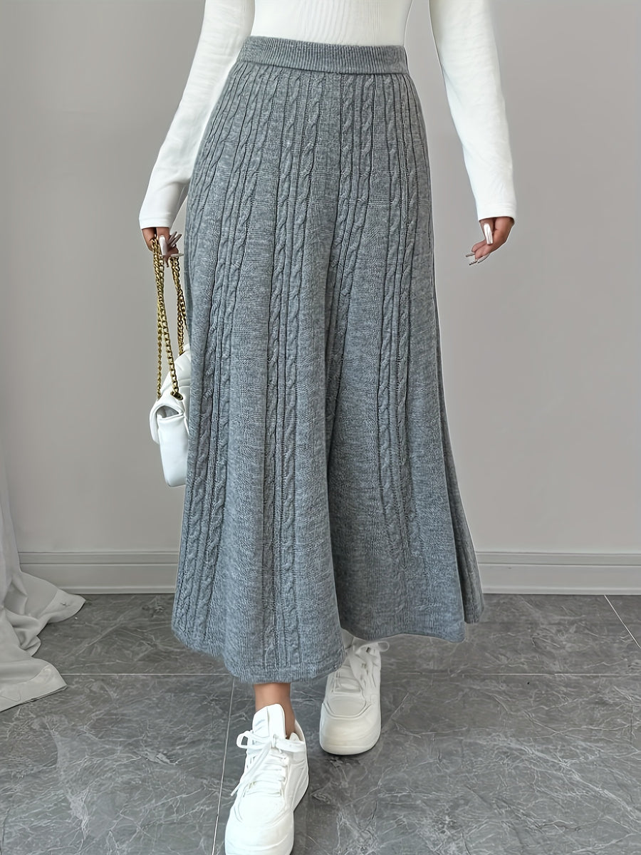 Women'S Autumn and Winter Casual Solid Color Mini Skirt - Grey