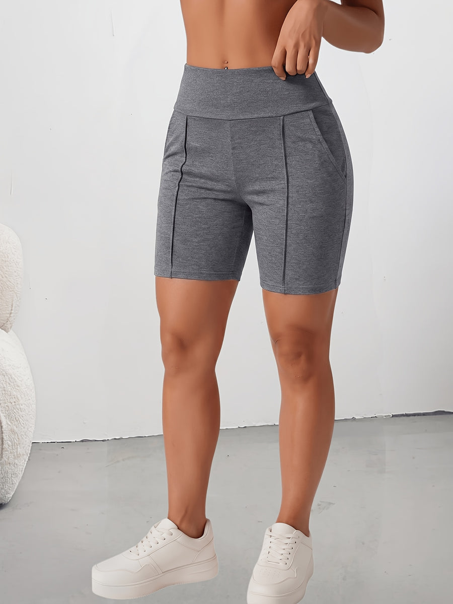Women's High-Waist Tummy Control Shorts with Side Pocket - Non-Sheer & Shorts Suitable for, Casual Wear, Spring Summer Shorts, Machine Washable Tummy Control Underwear (No Transparency) - Dark Gray