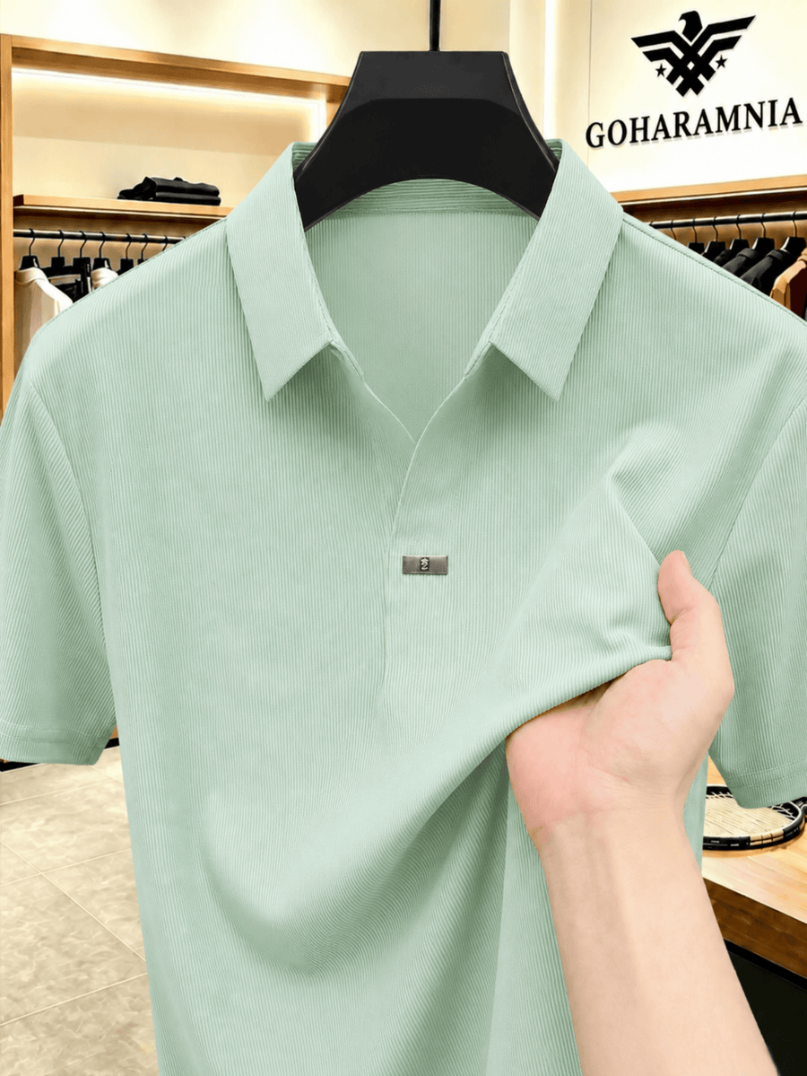 Men'S Luxury Notch Collar Polo Shirt, Thin Cool Wrinkle-Free Quick Dry Short Sleeve, Father'S Day Gift for Fishing Men'S Clothing - Green