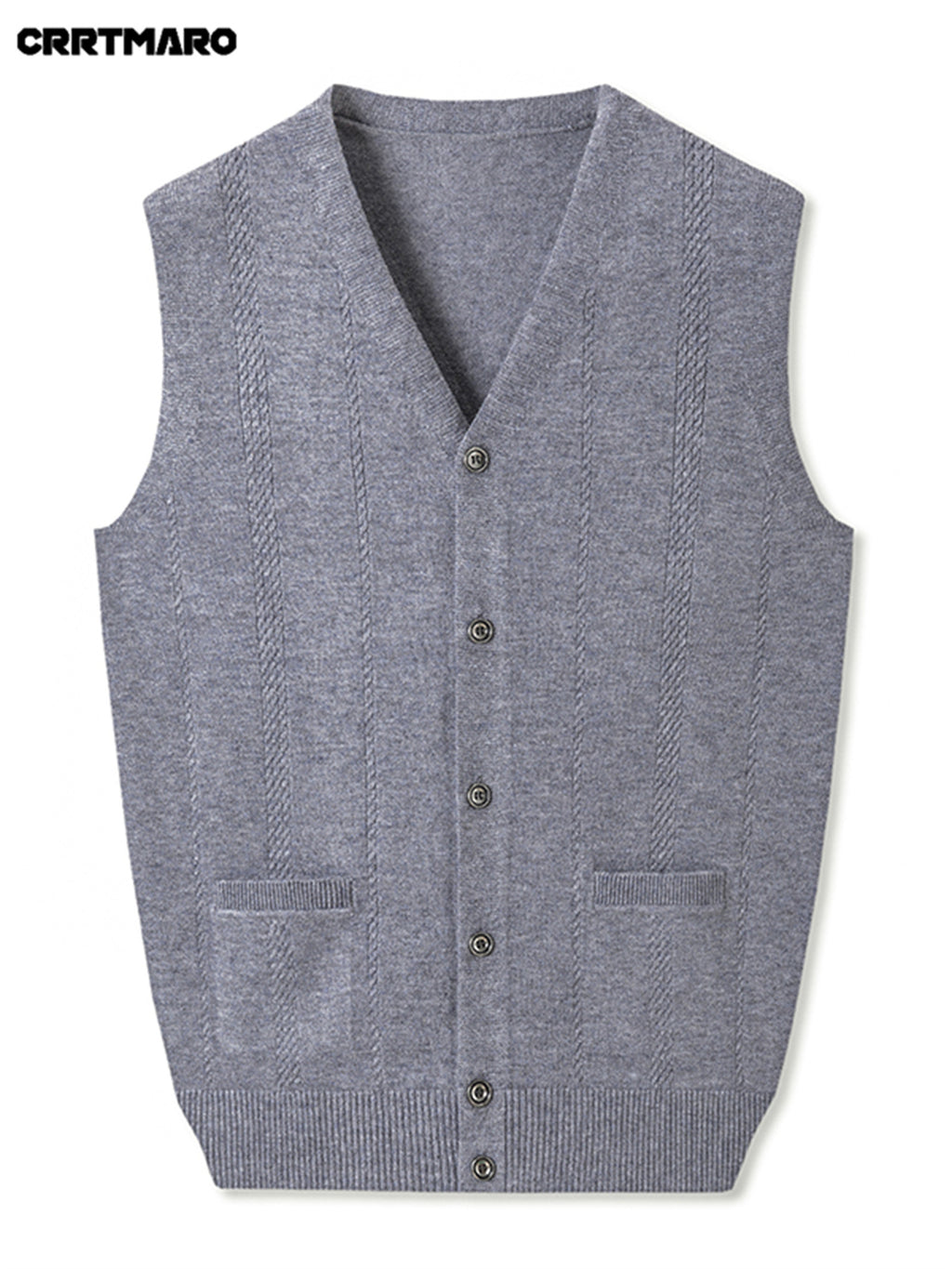 Men'S Thick Knit Cardigan, Warm Casual Layering Top for Fall And Winter - Medium Gray