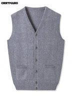 Men'S Thick Knit Cardigan, Warm Casual Layering Top for Fall And Winter - Medium Gray