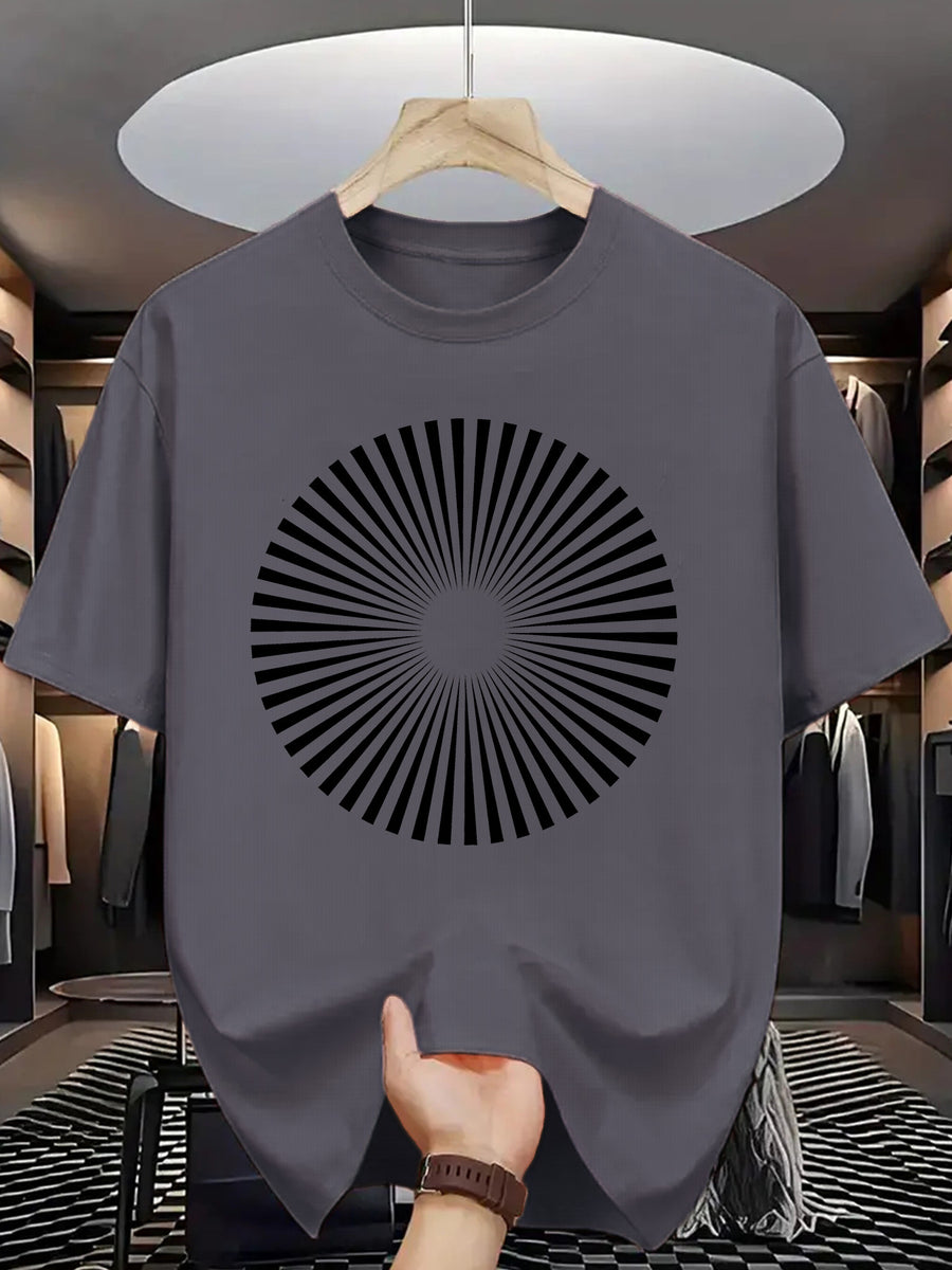 Trendy Printed T-Shirts for Men, Regular Standard Fit Comfortable Short Sleeve Casual Tee, Versatile Everyday Fashion Outfit Top - Slate Grey